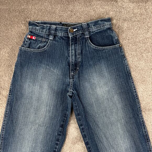 Dark Wash SouthPole Wide Leg Denim Jeans Size 14 Child South Pole 3180 - Picture 2 of 7